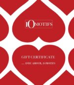 Подарочный сертификат 10motifs, дизайн с красными сердцами